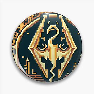 Yellow Skyrim Pixel Art Pin