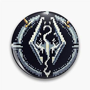 Skyrim Dragon Logo Pixel Art Pin