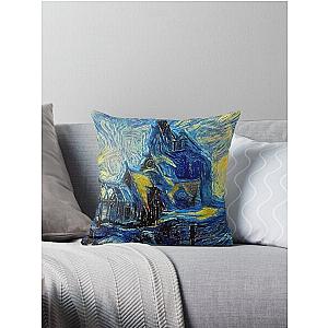 Dragonsreach Skyrim Starry Night Throw Pillow