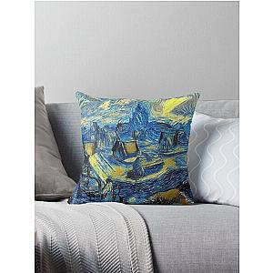 Whiterun Skyrim Starry Night Throw Pillow