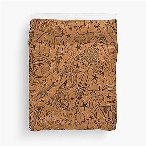 Nerevar's Past - Morrowind Aged Pattern - Box Art Inspired Scrolls Elder Online Fantasy RPG Dunmer Duvet Cover