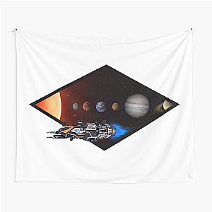 Rocinante - Solar System White Sci-Fi Tapestry