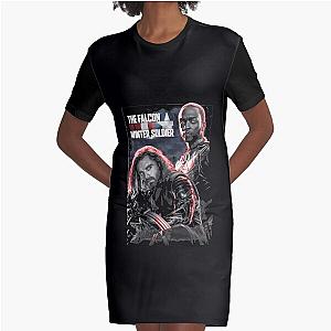 Beautiful Model The Falcon And The Winter Soldier Halloween Graphic T-Shirt Dress