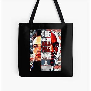 Vintage Retro Soldier And The Falcon Flag Version Halloween All Over Print Tote Bag