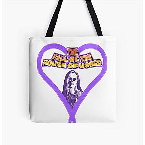 The Fall of the House of Usher Carla Gugino Skull Mask All Over Print Tote Bag