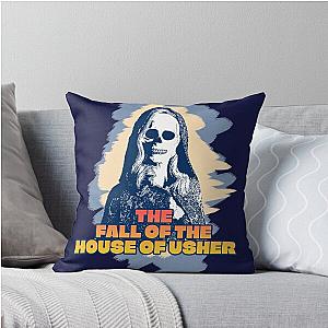 The Fall of the House of Usher Carla Gugino skull mask throw pillow