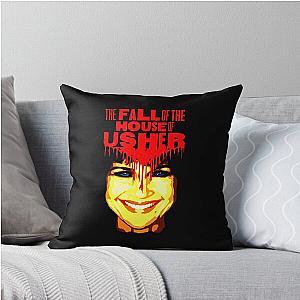 The Fall of the House of Usher Carla Gugino skull mask throw pillow