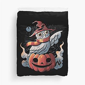 Halloween Duvet Cover - Spooky Magic Owl Pumpkin