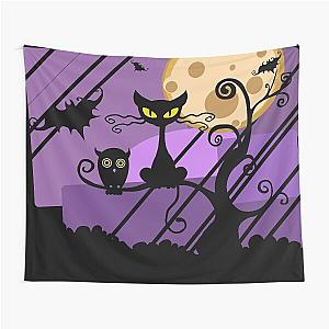 Halloween Cat & Owl Tapestry