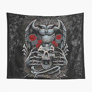 Owl Skull Rose Tapestry