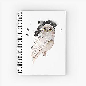 Spiral Notebook featuring White Owl