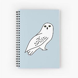 Spiral Notebook with White Owl Design