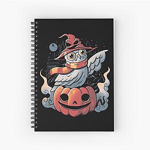 Spooky Magic Owl Pumpkin Halloween Spiral Notebook