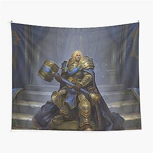 Paladin Sitting On A Holy Throne Tapestry