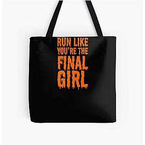 Womens Run Like You're The Final Girl Funny Halloween Horror Movie All Over Print Tote Bag