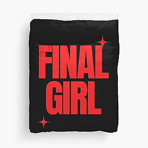 Final Girl Large Text Ironic Horror Design in black Duvet Cover