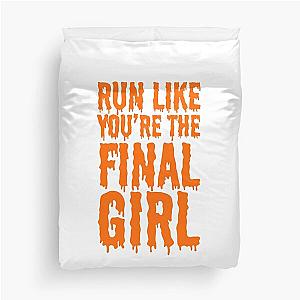 Womens Run Like You're The Final Girl Funny Halloween Horror Movie Duvet Cover