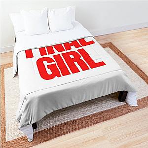 Final Girl Large Text Ironic Horror Design in white Comforter