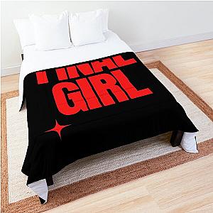 Final Girl Large Text Ironic Horror Design in black Comforter