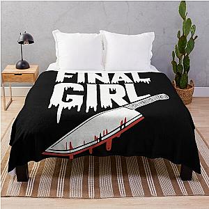 Womens Horror Final Girl Throw Blanket