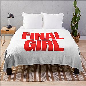 Final Girl Large Text Ironic Horror Design in white Throw Blanket