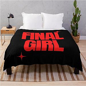 Final Girl Large Text Ironic Horror Design in black Throw Blanket