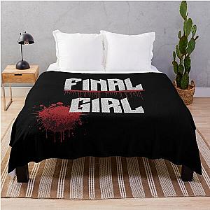 Final Girl Blood Splatter Horror Slasher Movie Throw Blanket