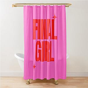 Final Girl Large Text Ironic Horror Design in pink Shower Curtain