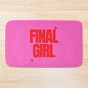 Final Girl Large Text Ironic Horror Design in pink Bath Mat