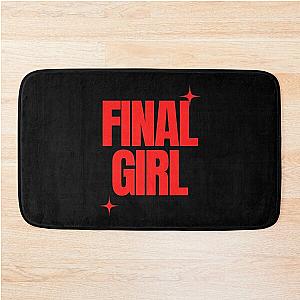 Final Girl Large Text Ironic Horror Design in black Bath Mat