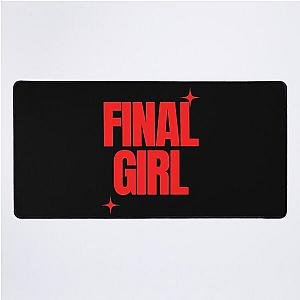 Final Girl Large Text Ironic Horror Design in black Desk Mat