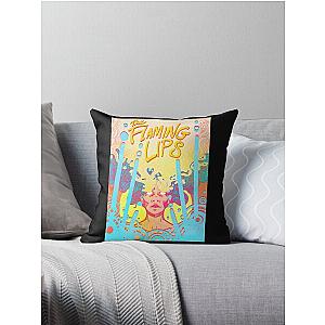 The Flaming Lips A Psychedelic Rock Band And Pop Poster Summer Tour 2019 Dj Electronic Throw Pillow