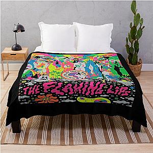 The Flaming Lips A Psychedelic Rock Band And Pop Line On Life Flame  Retro Throw Blanket