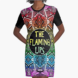 The Flaming Lips - Rainbow Pride Pattern 4 Graphic T-Shirt Dress