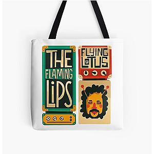 The Flaming Lips A Psychedelic Rock Band And Pop Art Of Lips Techno All Over Print Tote Bag