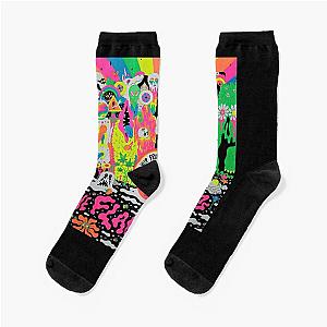 The Flaming Lips A Psychedelic Rock Band On Life Flame Retro Socks