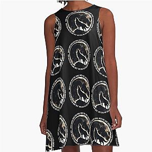 Once More Into the Fray - Abstract Wolf Design A-Line Dress