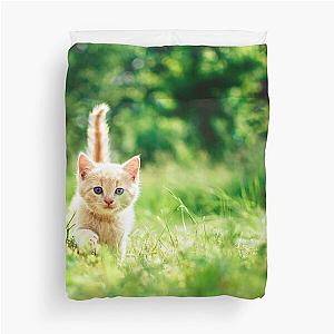 Little beautiful kitty cat in the garden says hey to you! Duvet Cover