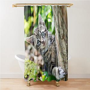 Super cute kitty cat in the garden says hey to you! Shower Curtain