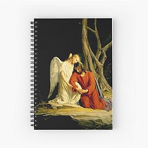 Angel comforting Jesus before his arrest in the Garden of Gethsemane Spiral Notebook