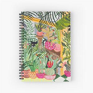 Black cat in the garden Spiral Notebook