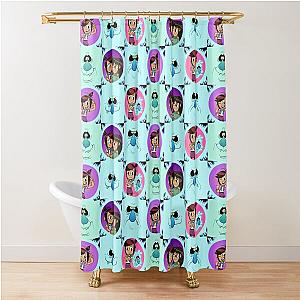 The Ghost and Molly McGee Checkered Pattern Shower Curtain