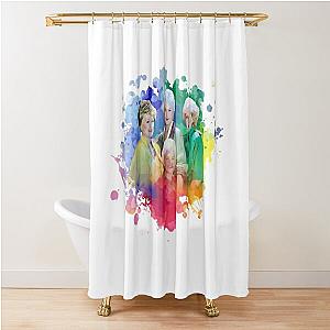 GOLDEN GIRLS WITH COLOR SPLASH PAINTING  Shower Curtain