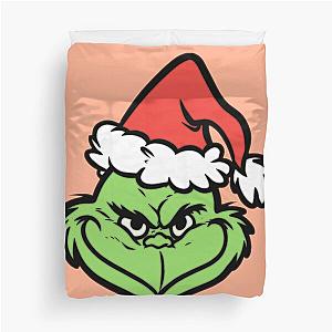 The Grinch Orange Background Duvet Cover