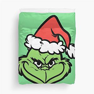 The Grinch Green Background Duvet Cover