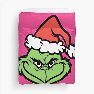 The Grinch Pink Background Duvet Cover