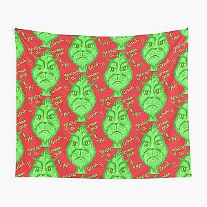 The Mr Grinch Christmas Elf Xmas Mean Tapestry