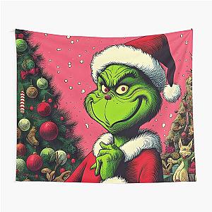 Grinch joy, festive art. Unique, whimsical Christmas magic. Explore now! Tapestry