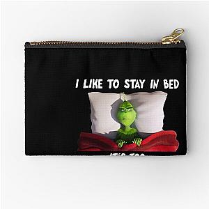 I Like Stay in Bed It's Too Peopley Outside Grinch Zipper Pouch