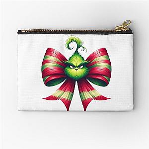 Christmas Grinch Bow! Zipper Pouch